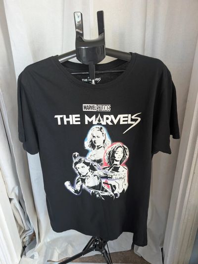 Marvel Studios The Marvels T-Shirt Black XL Captain Marvel Graphic Cotton Top
