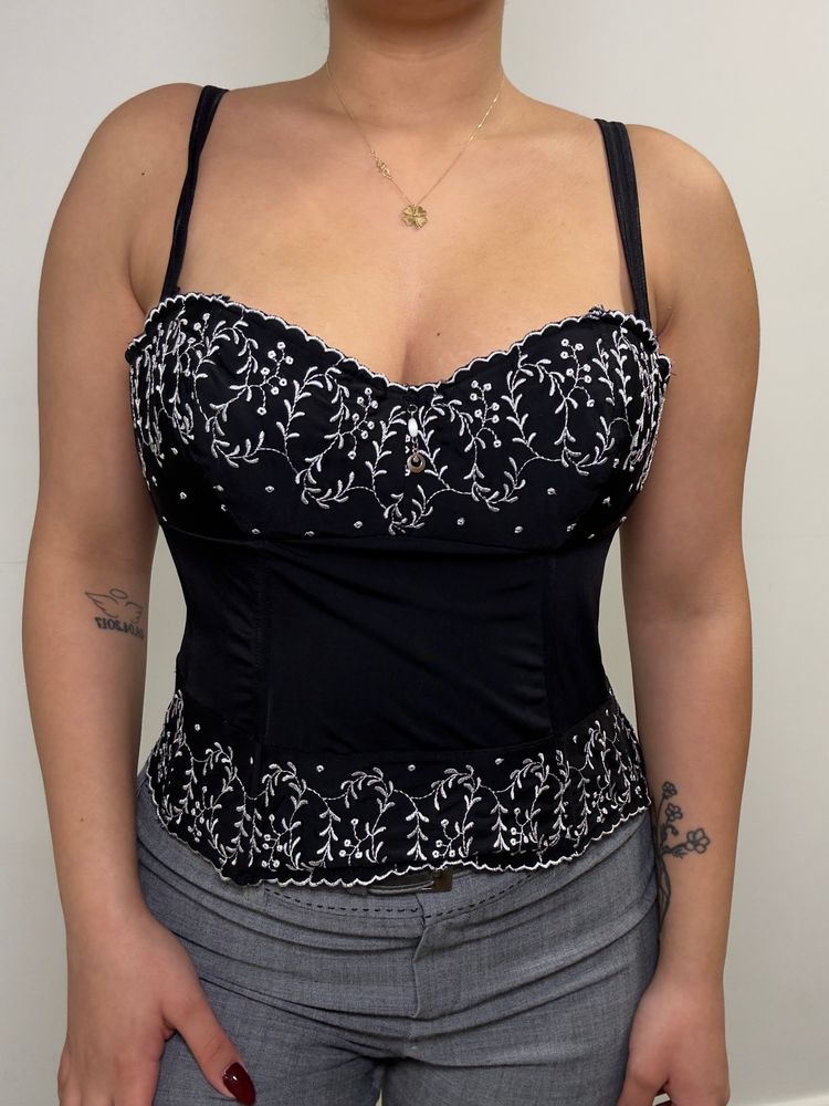 Other Black Embroidered Bustier Top product image