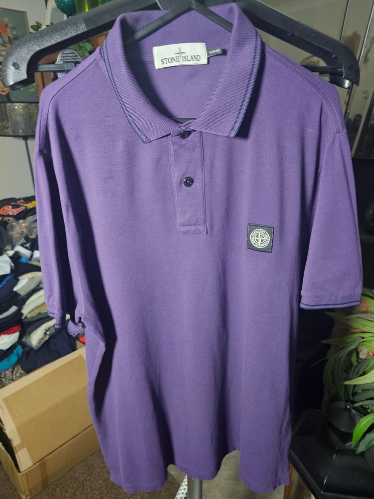 Stone Island Purple Polo Shirt size XL