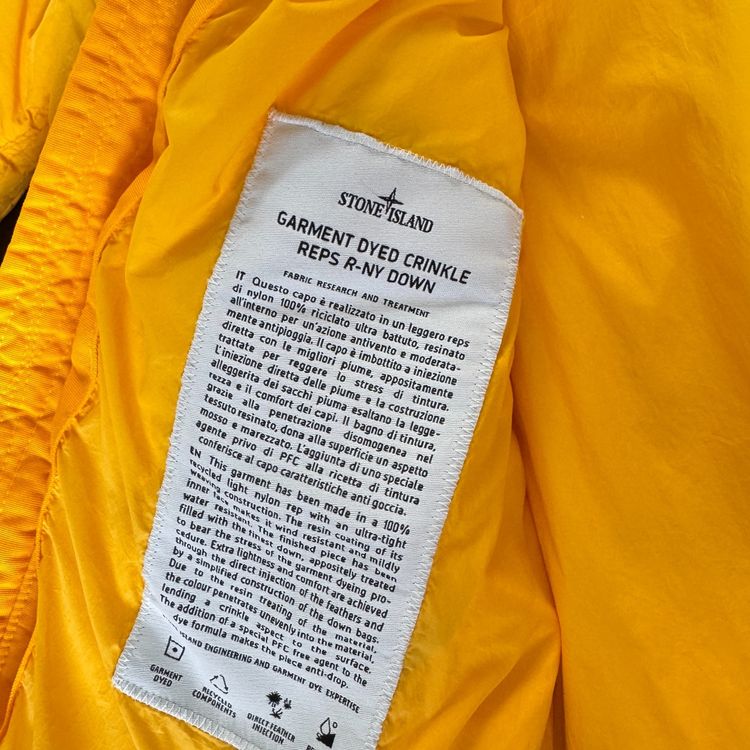 Authentic Stone Island Garment Dyed R-NY Crinkle Reps Down Jacket - Medium imagen 7