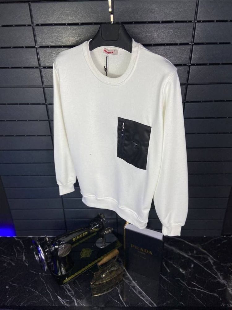 Prada Prada White Sweatshirt With Black Pocket product image
