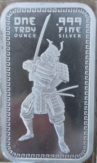 1oz 999 silver Samurai Bar