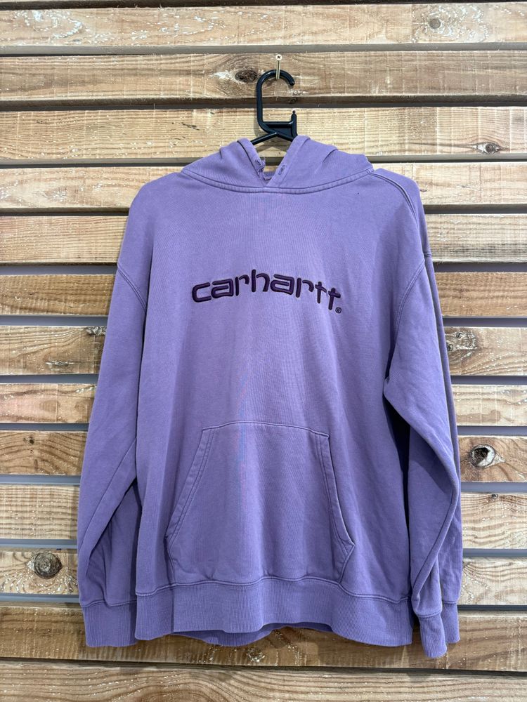 Vintage Y2K Carhartt hoodie/ hooded sweater. Purple. Size Small. Workwear. image 1
