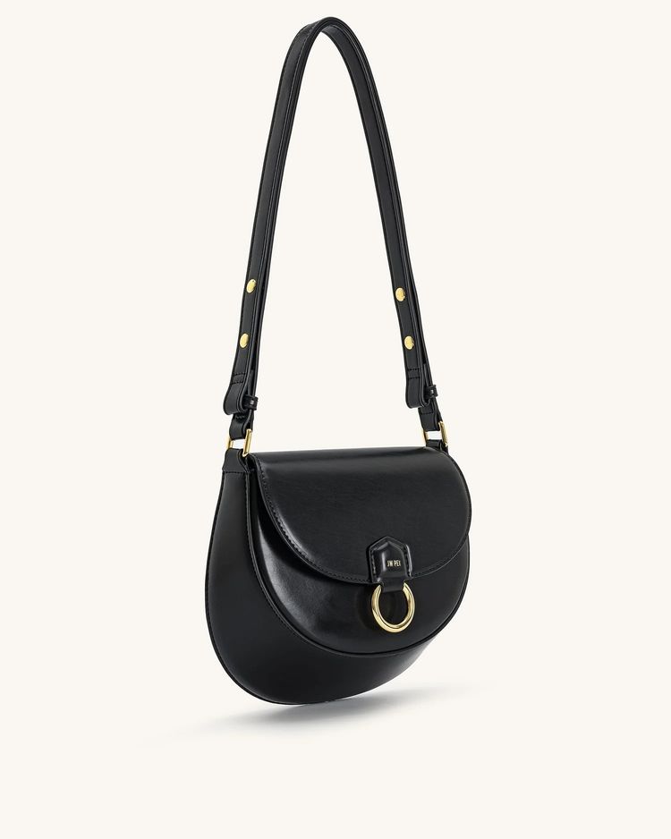 Black Leather Shoulder Bag image 4