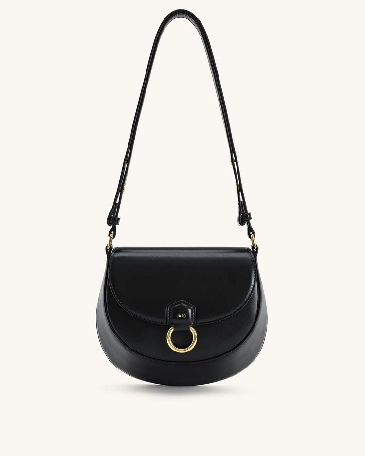 Black Leather Shoulder Bag image 2