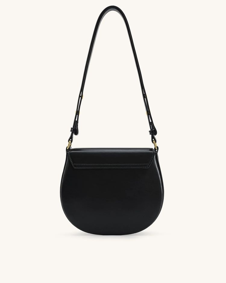 Black Leather Shoulder Bag image 3
