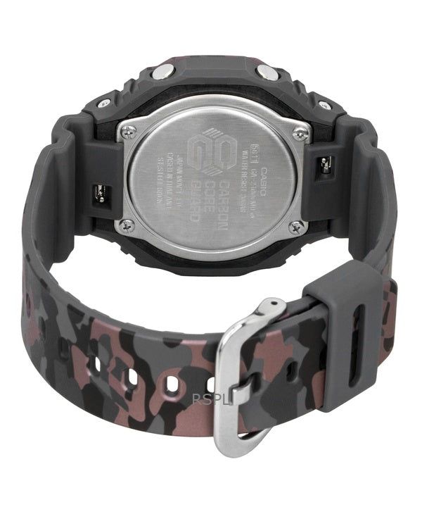 Casio G-Shock Analog Digital Camouflage Bio-based Resin Strap Black Dial Quartz GA-2100CMD-8A 200M Men's Watch image 2