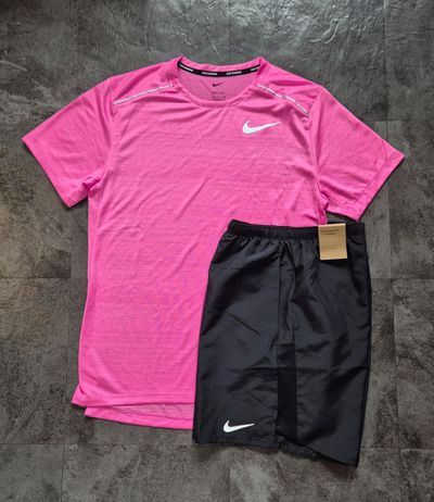 Nike Miler And Black Shorts Set