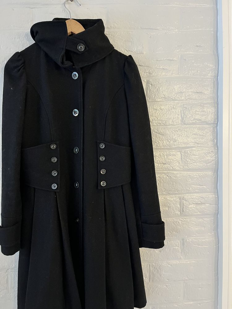 Dorothy Perkins Black Button-Up Coat With High Collar product image