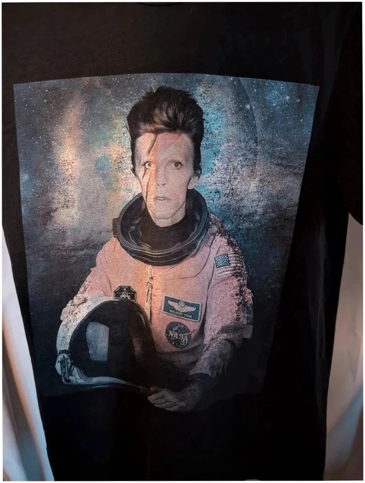 David Bowie Ziggy Space Astronaut Black Graphic T Shirt Size M UK 10 12 image 3