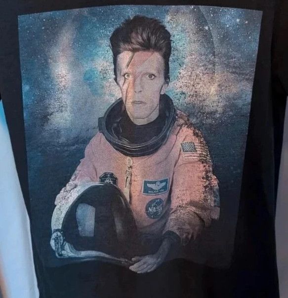 David Bowie Ziggy Space Astronaut Black Graphic T Shirt Size M UK 10 12 image 7
