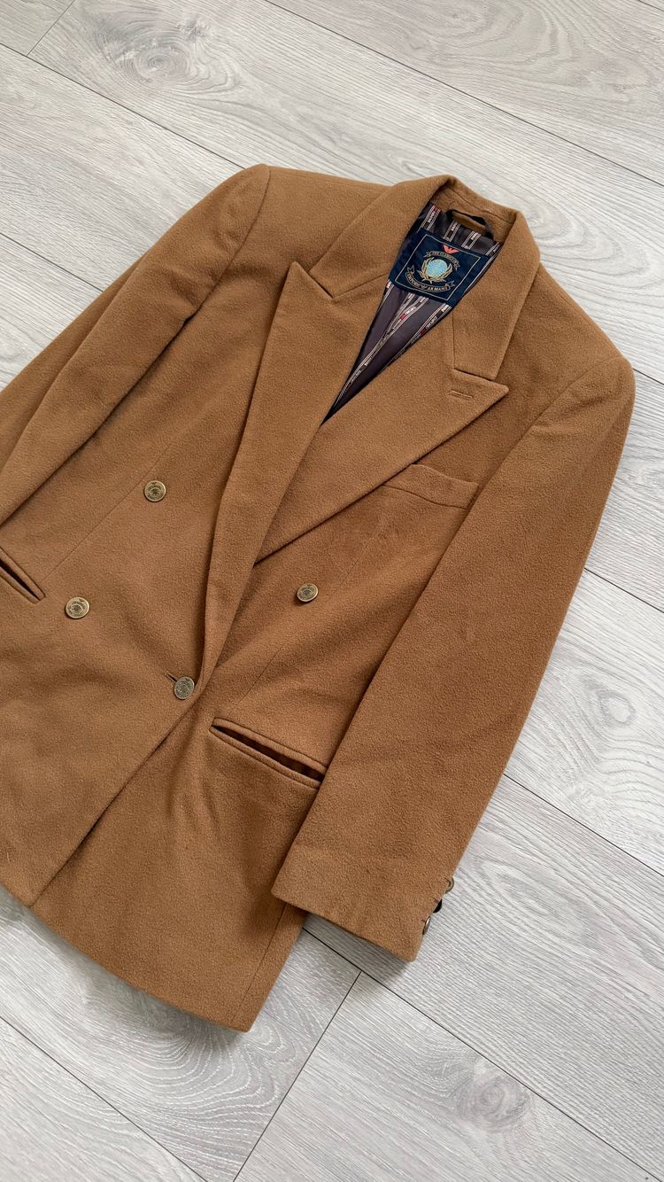 Emporio Armani 1980s Metal Button Double Breasted Wool Cashmere Jacket - Size IT40 / Small Womens image 2