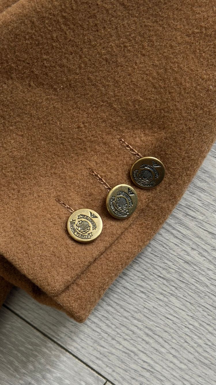 Emporio Armani 1980s Metal Button Double Breasted Wool Cashmere Jacket - Size IT40 / Small Womens image 7