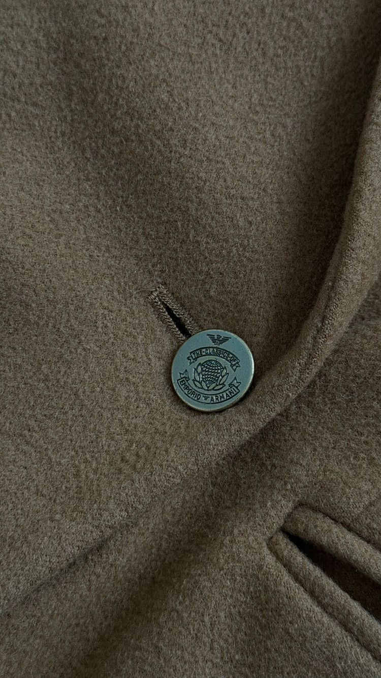 Emporio Armani 1980s Metal Button Double Breasted Wool Cashmere Jacket - Size IT40 / Small Womens image 4