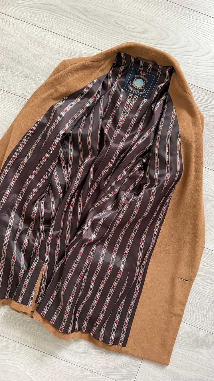 Emporio Armani 1980s Metal Button Double Breasted Wool Cashmere Jacket - Size IT40 / Small Womens image 9