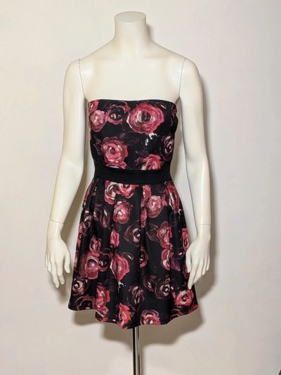 Abito a fascia Artigli floreale a rose nuovo con cartellino - Tg. S