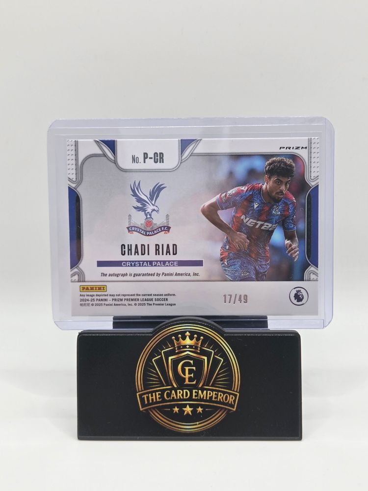 Chadi Riad (Crystal Palace) 17/49 Autographed Card Prizm Premier League 2024-2025 image 2