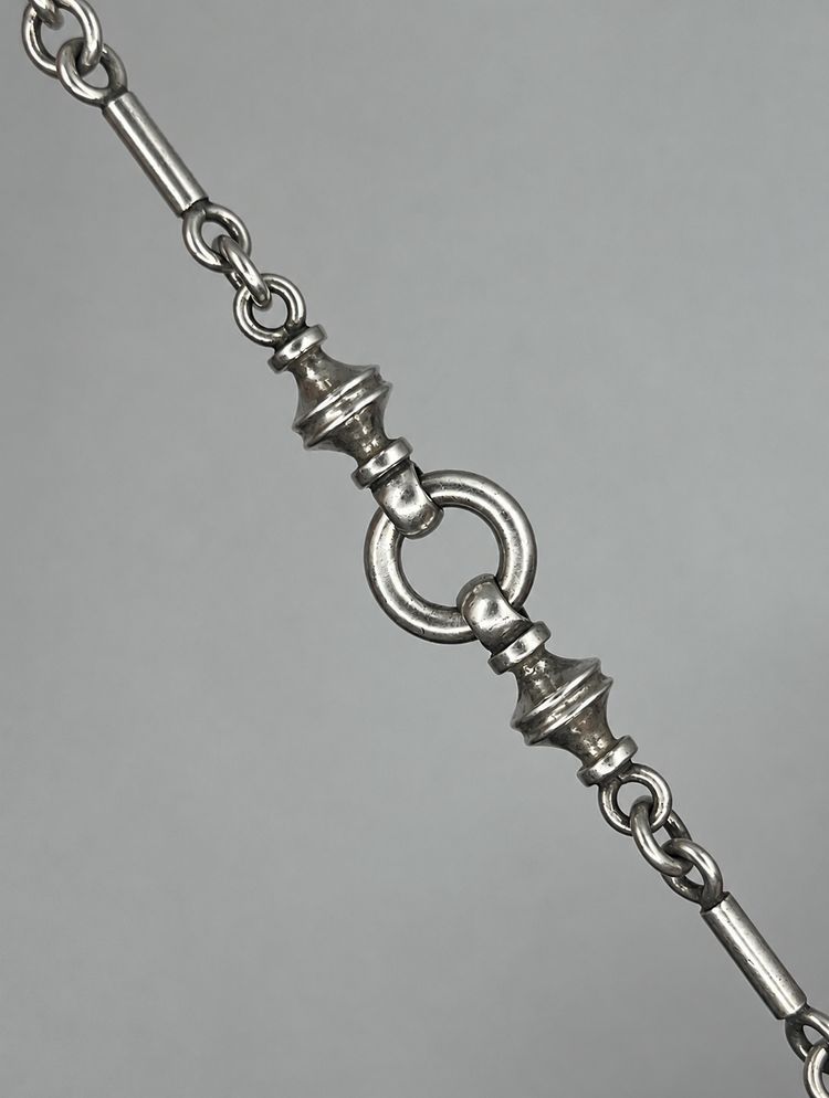 925 Sterling Silver Vintage Albert-Style Bracelet imagen 4