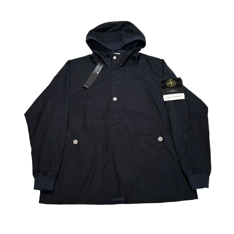 Stone Island Navy Cupro Cotton Twill-TC