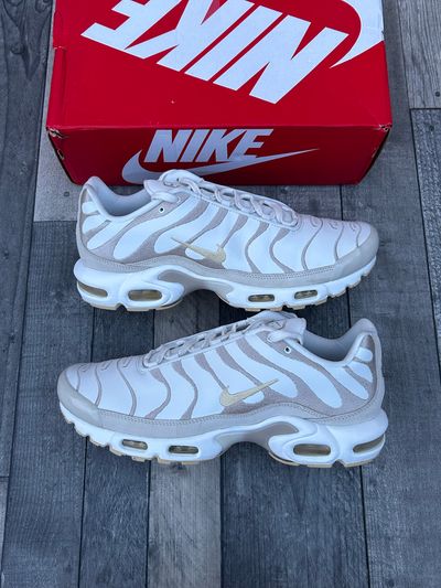 Nike Air Max Plus TN PRM Trainers - ‘Summit White Pale Vanilla’ - Size UK 10