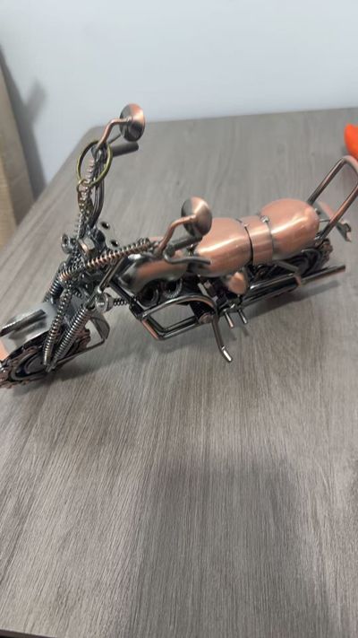 Metal Motorcycle Model Sculpture