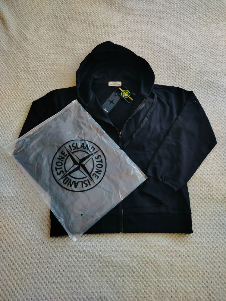 Stone Island Black Zip-Up Hoodie
