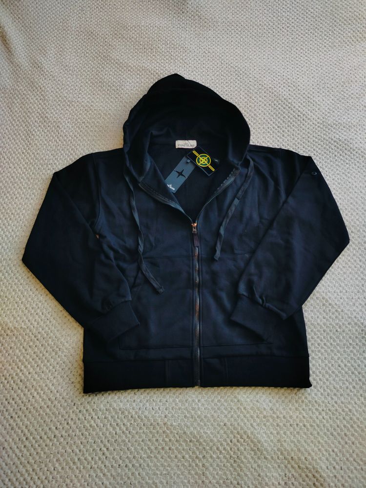 Stone Island Black Zip-Up Hoodie image 2