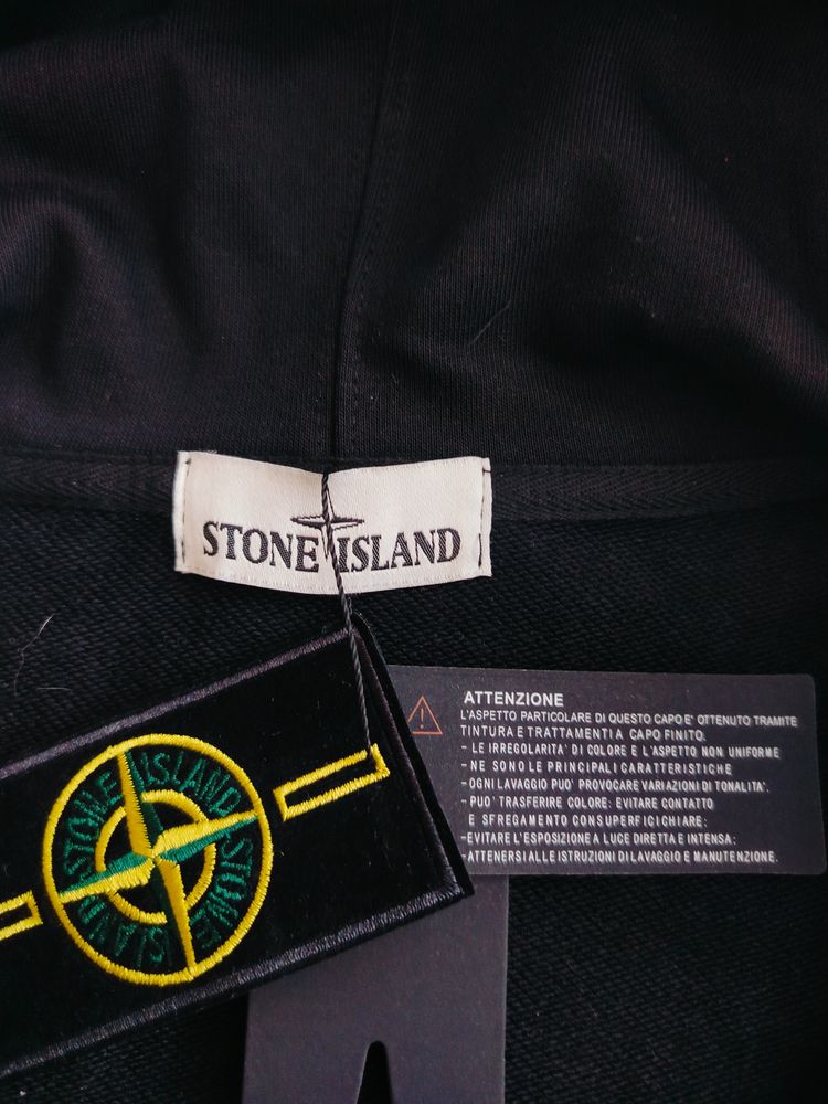 Stone Island Black Zip-Up Hoodie image 6