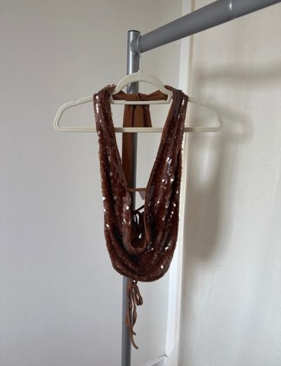 Brown Sequin Halter Top