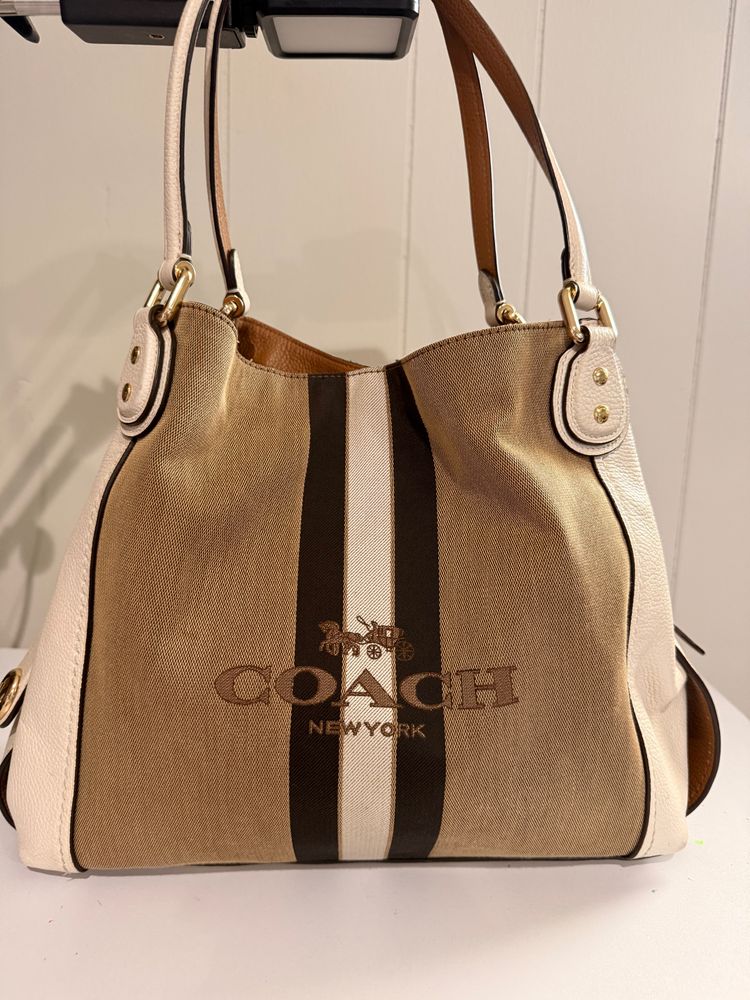 Coach Coach Beige And White Handbag With Stripes product image