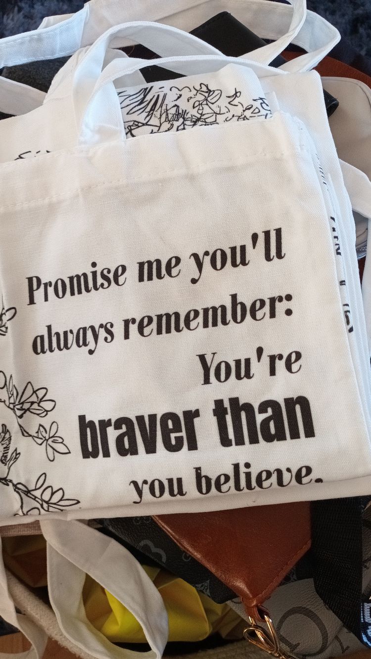 Other White Tote Bag With Printed Motivational Text product image