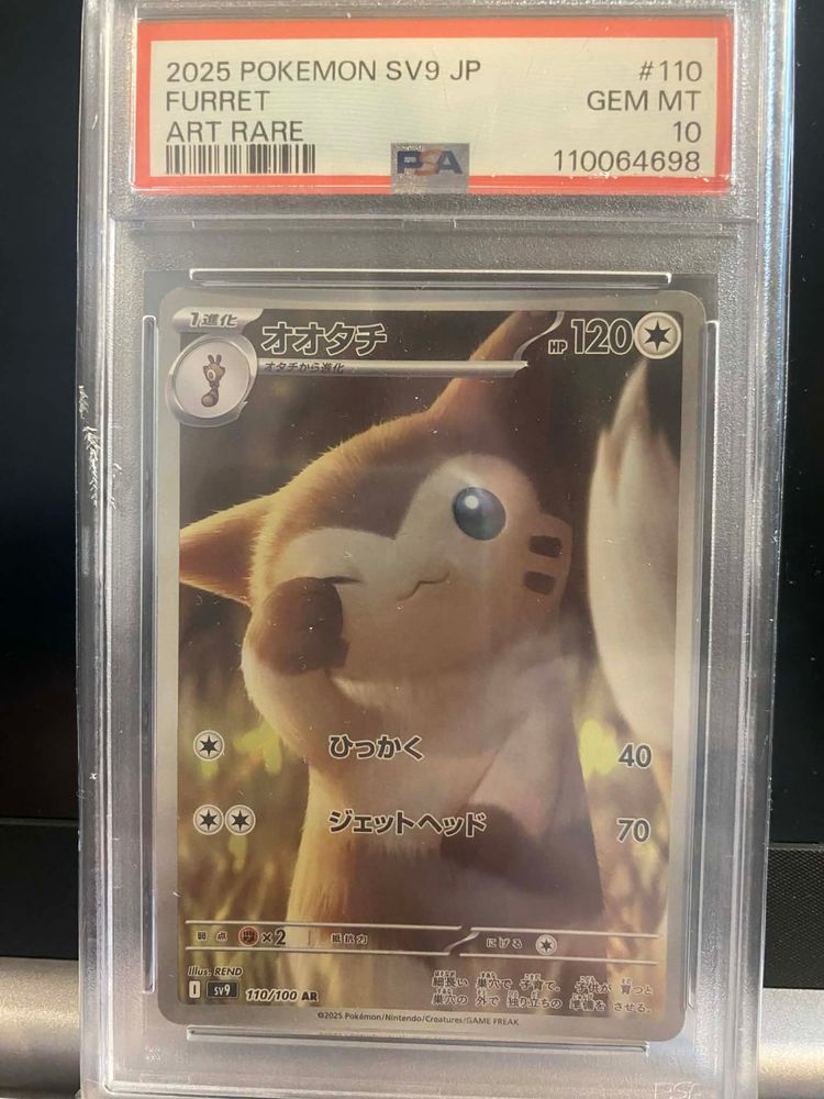 Pokemon Furret Art Rare Card psa gem mint 10