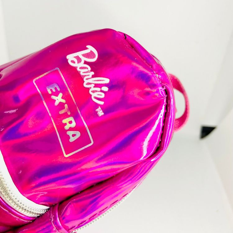 Barbie Extra | Small Shiny Hot Pink Backpack | Empty | Doll Sized Accessory imagen 4
