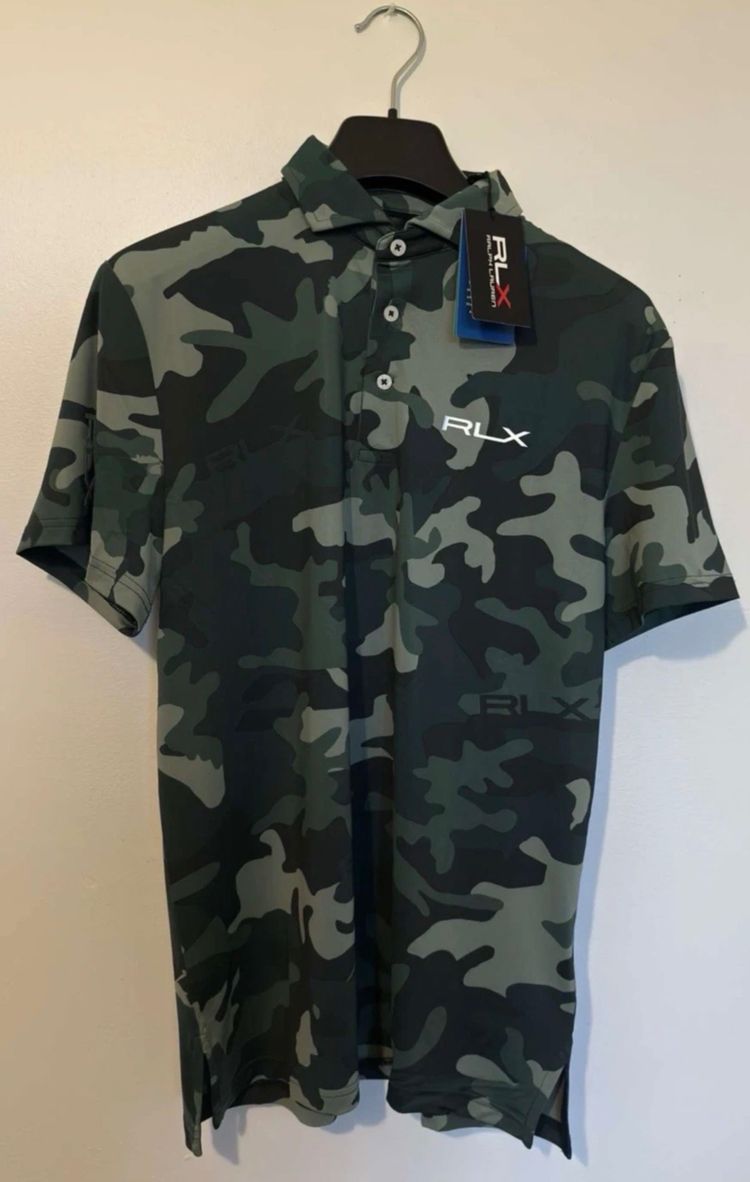 RLX Ralph Lauren RLX Ralph Lauren Size Small Green Camo Golf Shirt New + Tags product image