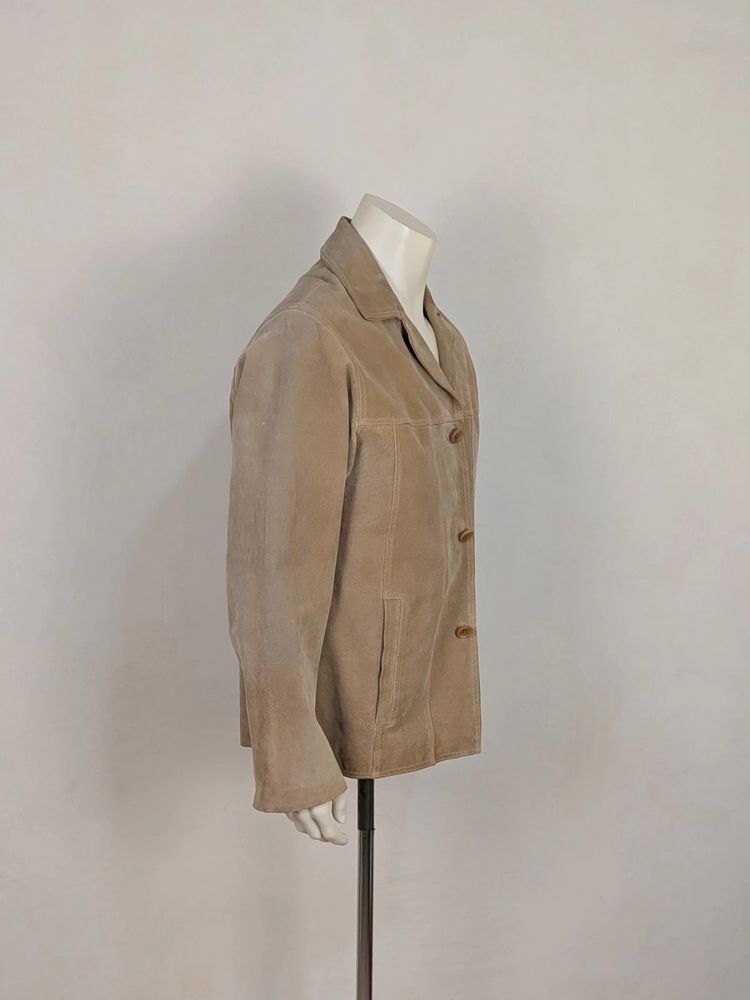 Giacca in vera pelle scamosciata McNeal - Beige/Sabbia Style Vintage - T. L/XL image 2