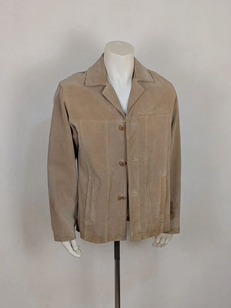 Giacca in vera pelle scamosciata McNeal - Beige/Sabbia Style Vintage - T. L/XL image 1
