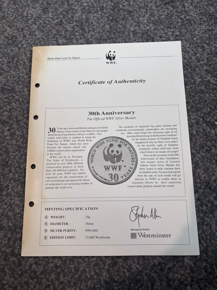 Other Wwf 30Th Anniversary Silver Medals Collection product image