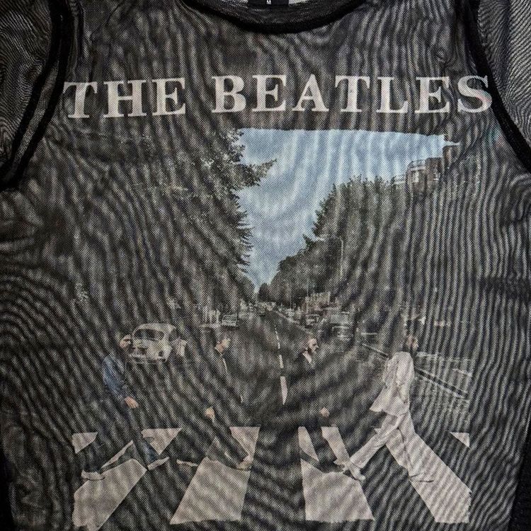 The Beatles Abbey Road And Logo Mesh Crop Top 3