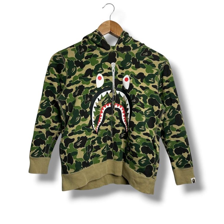 A Bathing Ape Hoodie Green Kids 8-9yrs