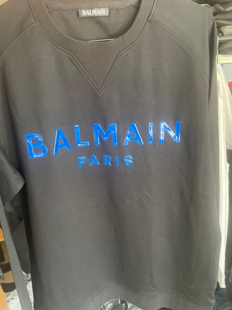 Balmain Black Sweatshirt With Blue Logo