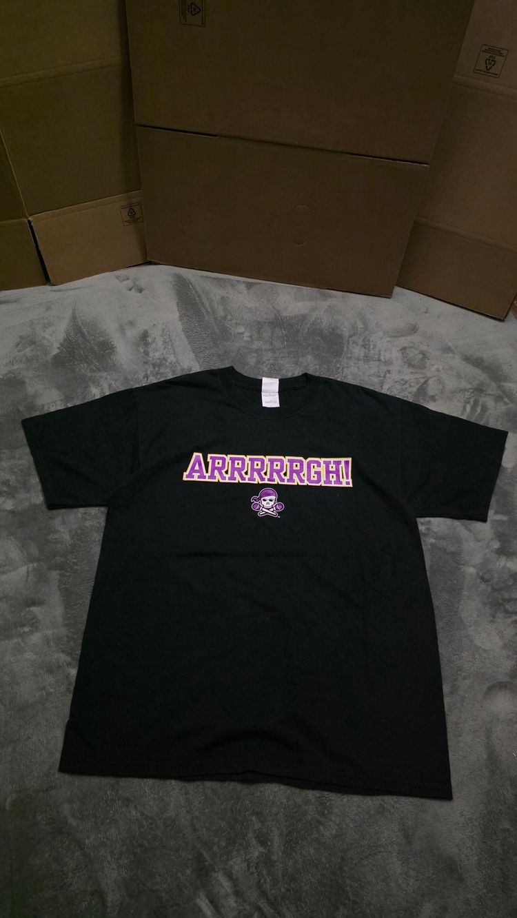 Black T-Shirt With Arrrrrgh! Text And Pirate Skull Graphic