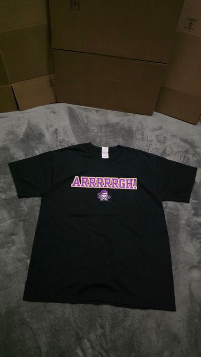 Black T-Shirt With Arrrrrgh! Text And Pirate Skull Graphic