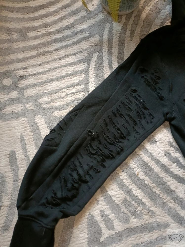 Black Distressed Hoodie Custom 5