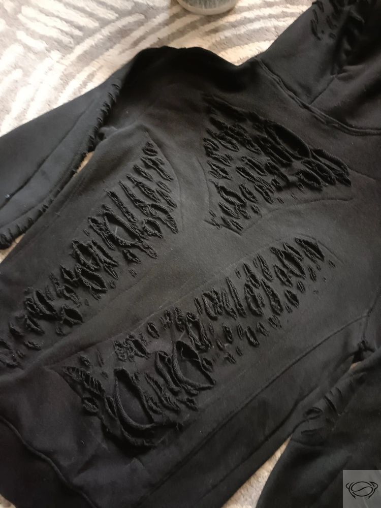 Black Distressed Hoodie Custom 9