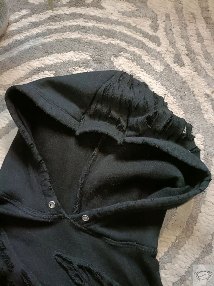 Black Distressed Hoodie Custom 8
