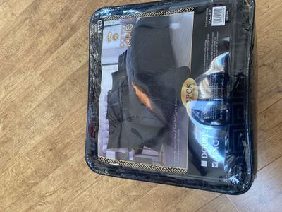 7PC King Double BEDSET BLACK GREEK STYLE