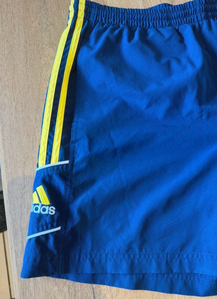 Adidas Blue Shorts With Yellow Stripes image 4
