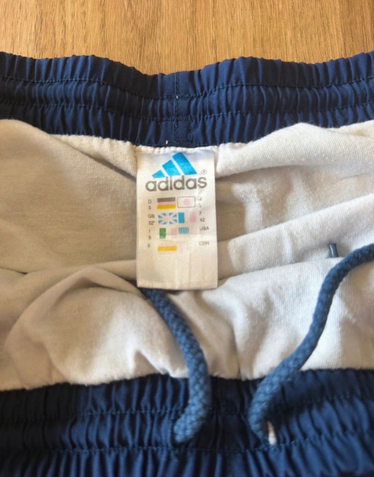 Adidas Blue Shorts With Yellow Stripes image 6
