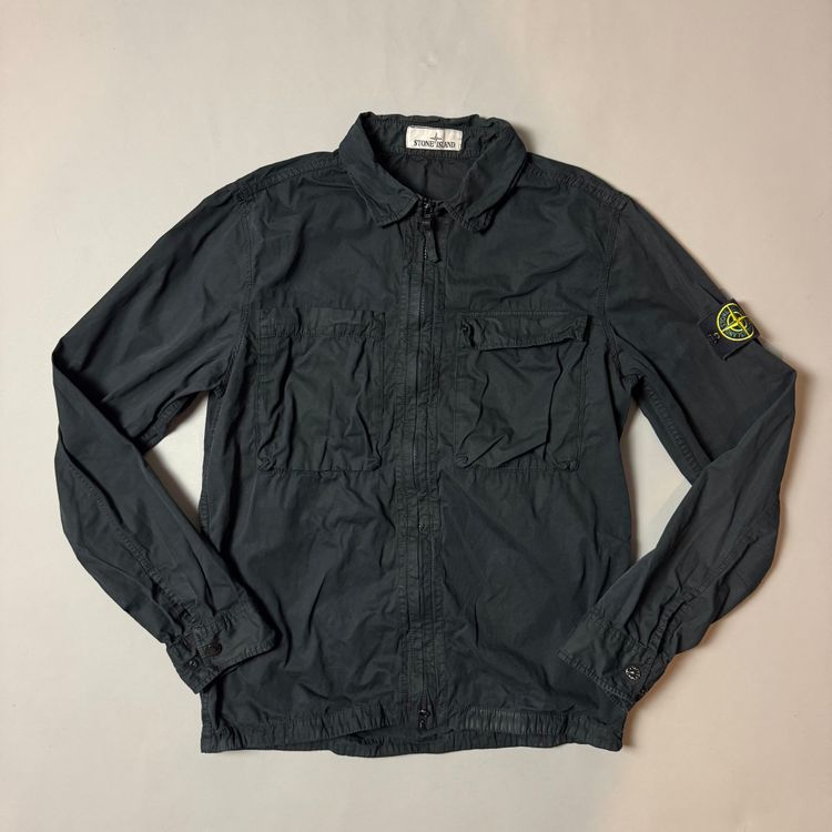 Stone Island Black Cotton Overshirt - Large
