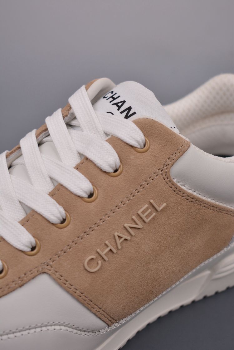 Chanel Beige And White Sneakers 6